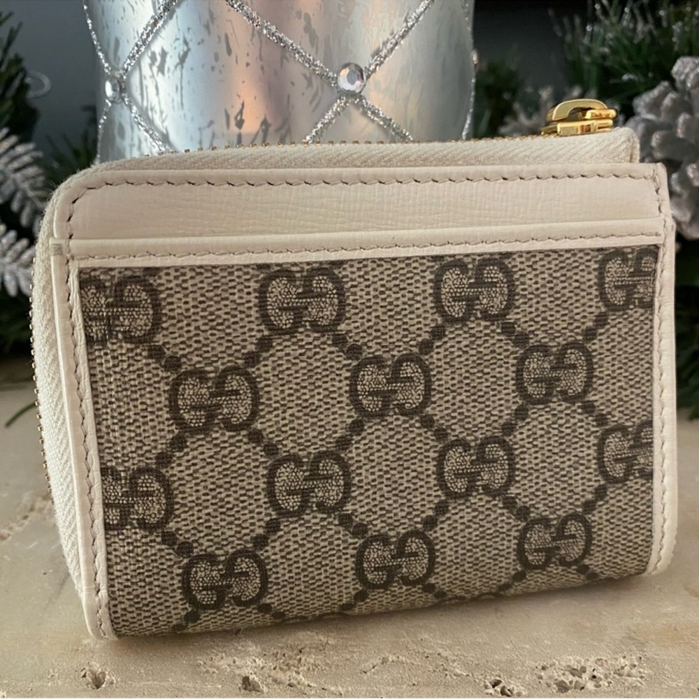 EUC Gucci Horsebit Compact Beige and Gold Zip Wallet - Picture 5 of 8